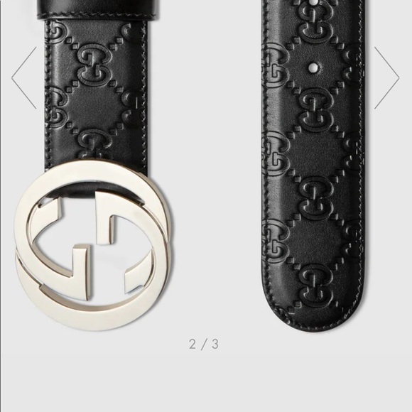 Gucci Signature leather belt Brand new never worn black - Picture 6 of 7